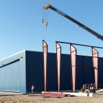 Outdoor View of Airport Hangar Construction by M3 Construction Solutions